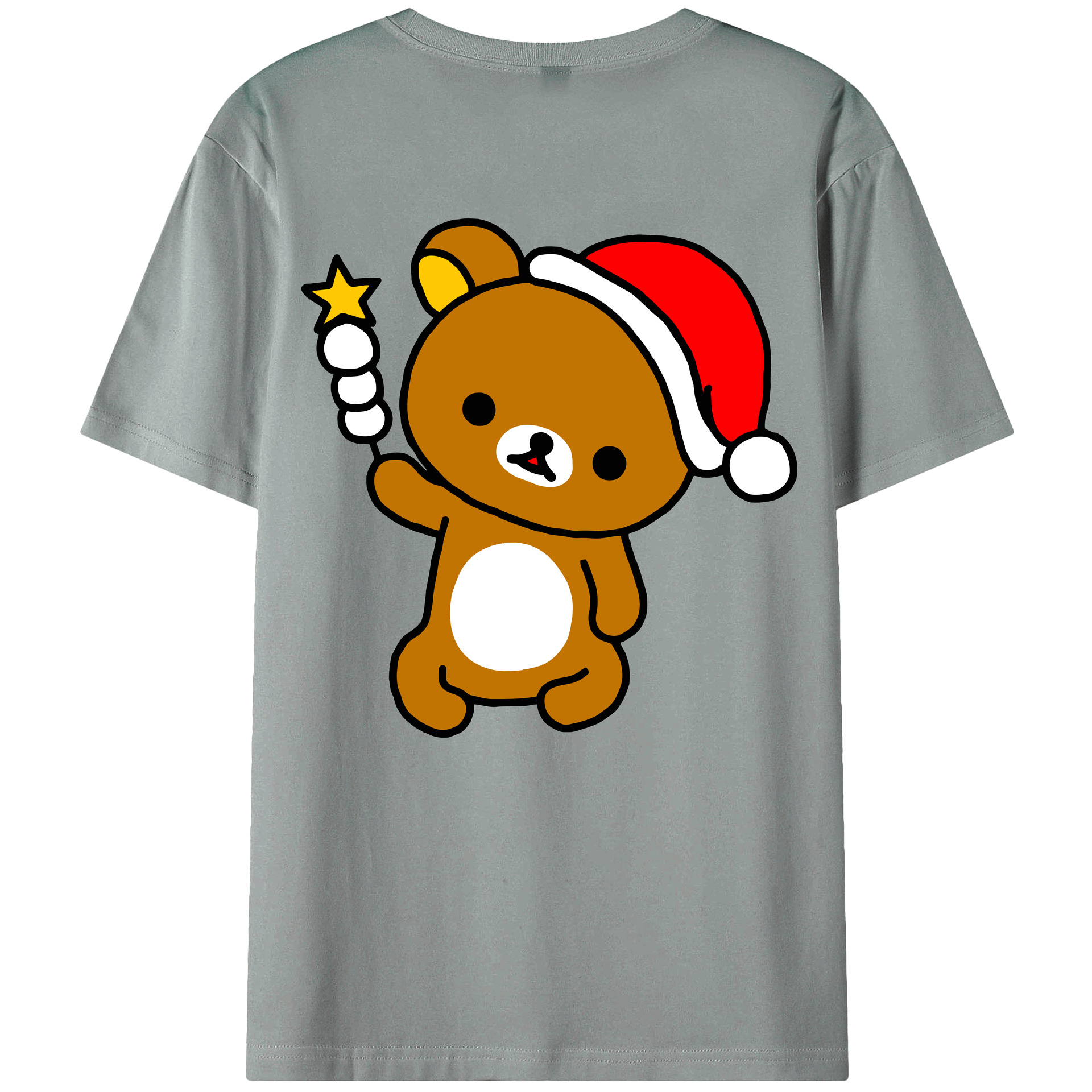 （画像用） リラックマ リラックマ キイロイトリ Rilakkuma Korilakkuma Kiiroitori 綿100％ メンズ半袖Tシャツ（バックプリント） 通気性